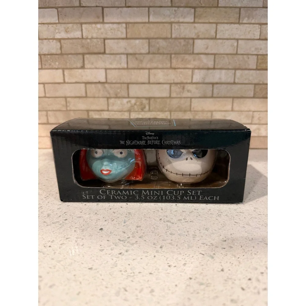Disney Nightmare Before Christmas Ceramic Mini Cup Set 3.5 Oz NIB